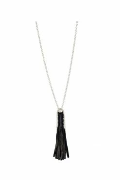 Lalita Leather & Sterling Silver Tassel Necklace