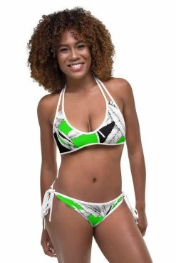 Darkest Fox Lime Jungle Orange Groves Reversible Bikini Swimwear