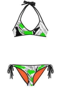 Darkest Fox Lime Jungle Orange Groves Reversible Bikini Swimwear