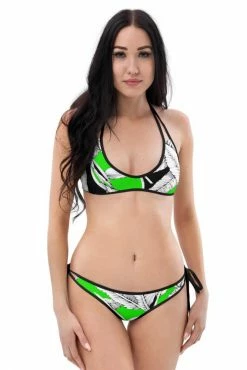 Darkest Fox Lime Jungle Orange Groves Reversible Bikini Swimwear