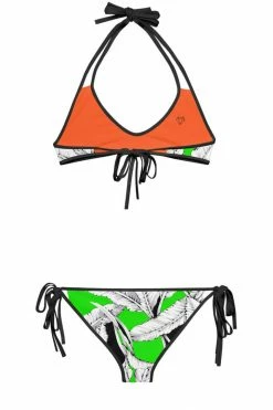 Darkest Fox Lime Jungle Orange Groves Reversible Bikini Swimwear