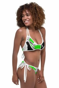 Darkest Fox Lime Jungle Orange Groves Reversible Bikini Swimwear