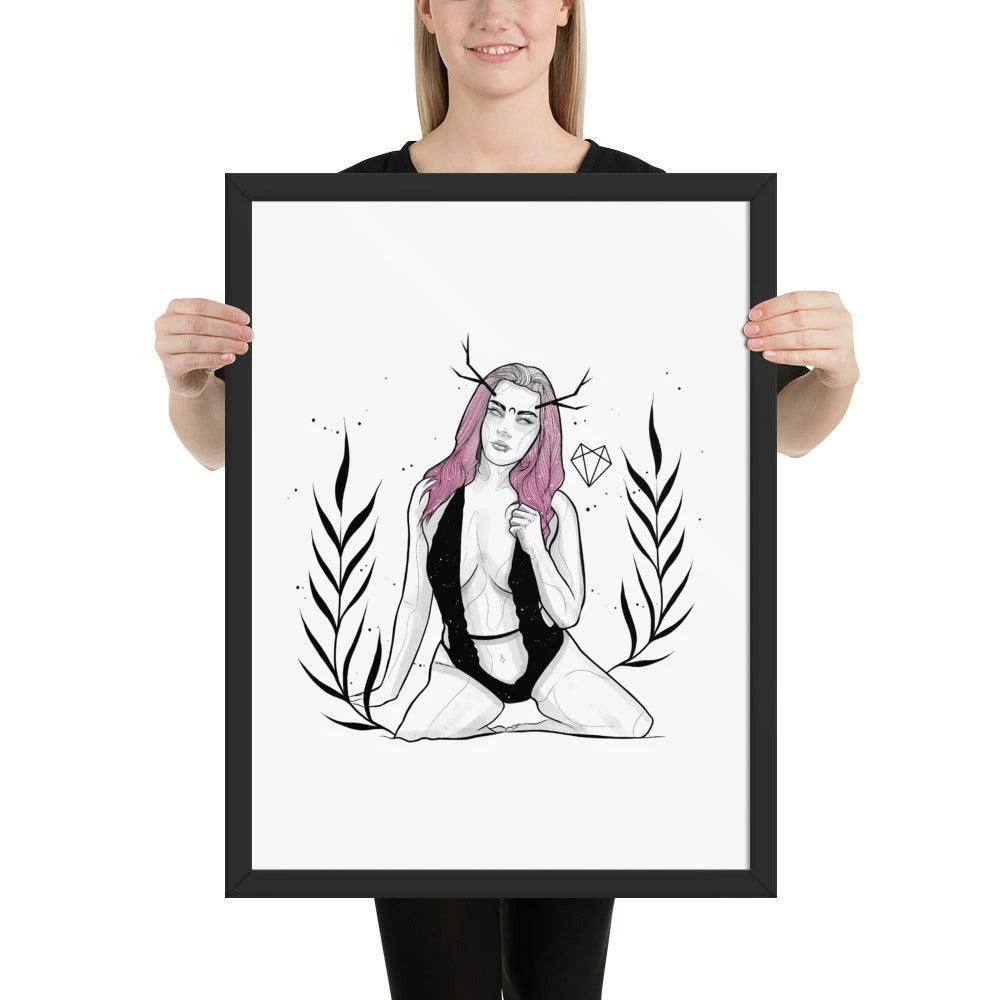 Flash Sale π Wolfmumma Darkest Vixen Framed Art β’ Becca β 14 Wolfmumma Darkest Vixen Framed Art β’ Becca
