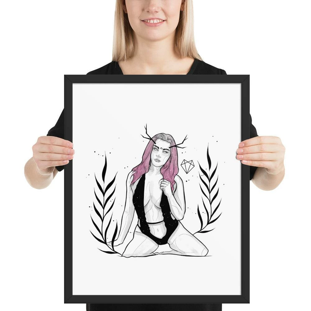 Flash Sale π Wolfmumma Darkest Vixen Framed Art β’ Becca β 12 Wolfmumma Darkest Vixen Framed Art β’ Becca