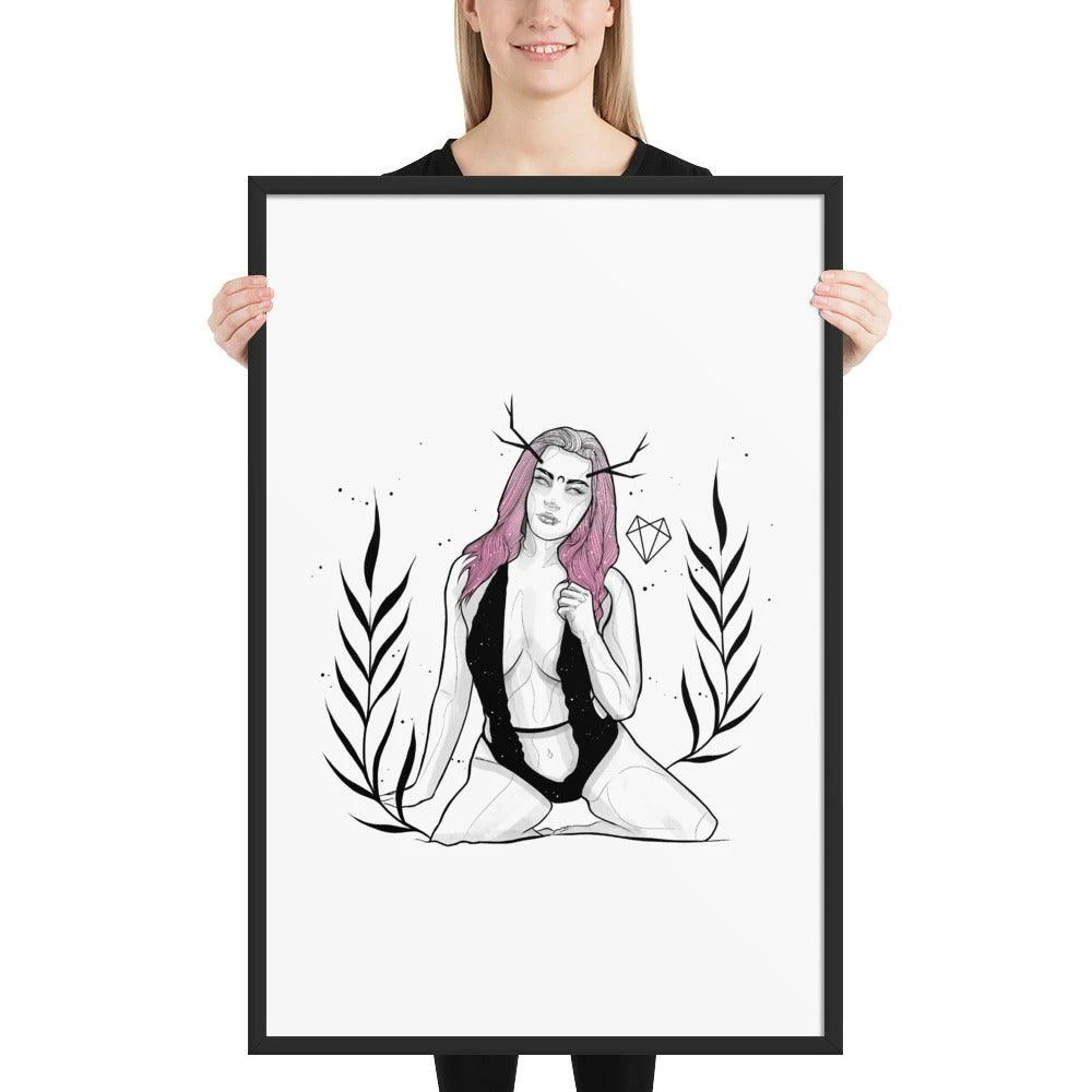 Flash Sale π Wolfmumma Darkest Vixen Framed Art β’ Becca β 15 Wolfmumma Darkest Vixen Framed Art β’ Becca