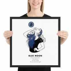 Wolfmumma Bitcoin Art In Frame • Lexy X Blue Moon Cypherpunk