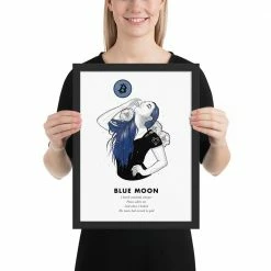 Wolfmumma Bitcoin Art In Frame • Lexy X Blue Moon Cypherpunk