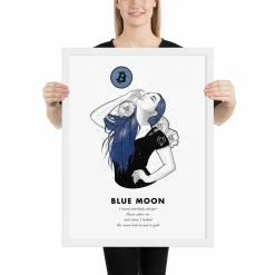 Wolfmumma Bitcoin Art In Frame • Lexy X Blue Moon Cypherpunk