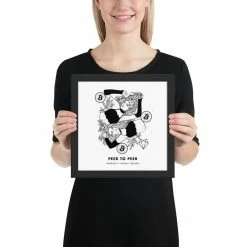 Wolfmumma Cypherpunk Bitcoin Art In Frame • Alli Julie X Peer To Peer