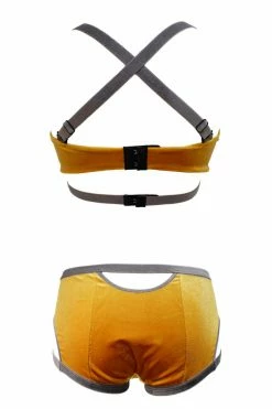 K+1% Lingerie Sets Mustard Yellow Velour Lingerie Set