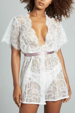 Nevaeh Intimates Arctic Fox • Bridal Lingerie Juliet White Silk Bed Jacket