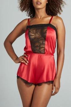 Nevaeh Intimates Florence Red Silk Pleasure Romper