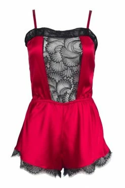 Nevaeh Intimates Florence Red Silk Pleasure Romper