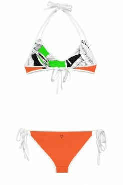 Darkest Fox Lime Jungle Orange Groves Reversible Bikini Swimwear