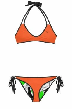 Darkest Fox Swimwear Lime Jungle Reversible Bikini • Black Trim