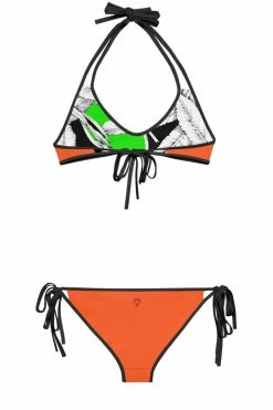Darkest Fox Lime Jungle Orange Groves Reversible Bikini Swimwear