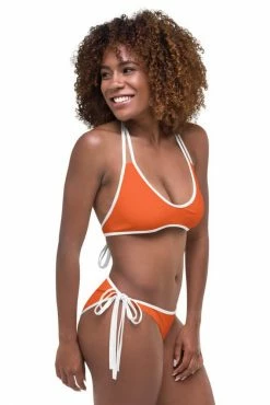 Darkest Fox Lime Jungle Orange Groves Reversible Bikini Swimwear