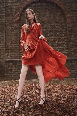 Elissa Poppy Sigma Pink Latex Stockings