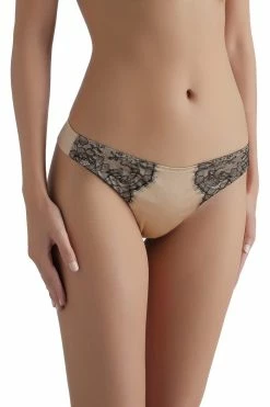 Sandra Silk Australia Panties Chantilly Lace Silk Thong