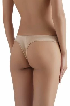 Sandra Silk Australia Everyday Champagne Gold Silk Thong Panties