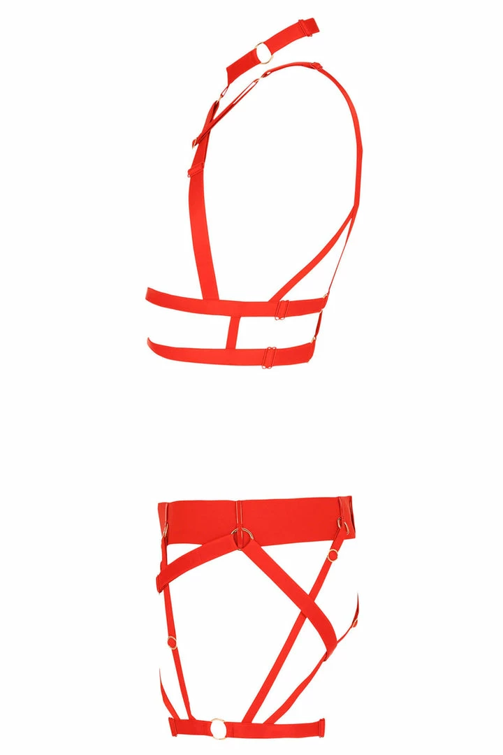 Best reviews of π Impudique Lingerie Sets Serguei Red Lingerie Harness Set π 4 Impudique Lingerie Sets Serguei Red Lingerie Harness Set