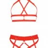 Impudique Lingerie Sets Serguei Red Lingerie Harness Set