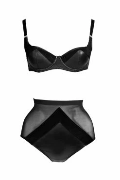 Something Wicked Ava Balconette Leather Bra Set Lingerie Sets
