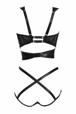 Something Wicked Lexi Soft Cup Leather Bondage Set Lingerie Sets