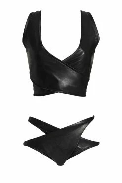 Something Wicked Lexi Soft Cup Leather Bondage Set Lingerie Sets