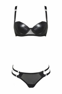 Something Wicked Nina Balconette Leather Bra Set Lingerie Sets