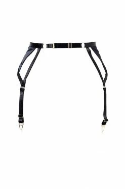 Something Wicked Garter Belts Jade Satin Leather Garter Belt