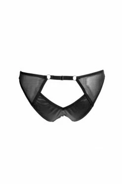 Something Wicked Ava Peep Mini Leather Brief Panties