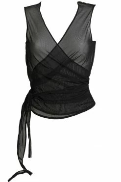 Something Wicked Lexi Sheer Mesh Wrap Top