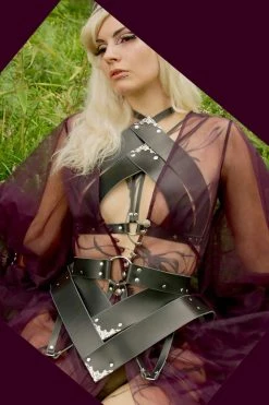 Love Lorn Lingerie Song Leather Peplum Belt Silver Fox
