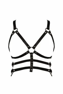 VoyeurX Subjection Open Leather Harness Bra Bras