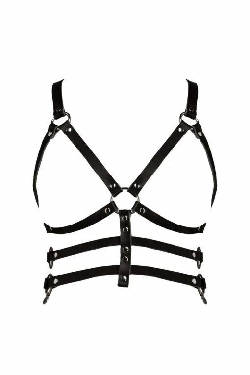 VoyeurX Subjection Open Leather Harness Bra Bras