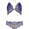 Bracli Sydney Blue Lace Double Pearls Set Lingerie Sets