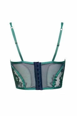 Taryn Winters Bodysuits & Tops Jasmin Emerald French Lace Longline Bra