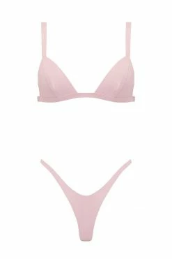 Darkest Fox Shop 33 Elissa Poppy Baby Pink Latex Triangle Lingerie Set Lingerie Sets