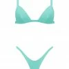 Elissa Poppy Jade Green Latex Triangle Lingerie Set Lingerie Sets