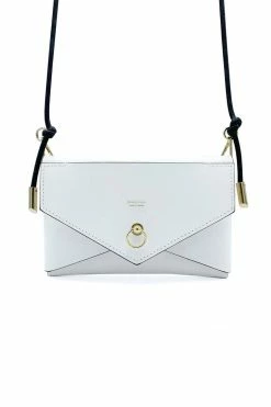 Domestique Medium Envelope White Leather Purse 18K - 24K Gold