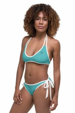 Darkest Fox Tangerine Jungle Sapphire Sky Reversible Bikini Swimwear