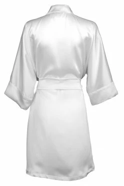 Rusalka Lingerie Pure Silk Arctic White Silk Kimono