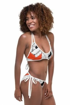 Darkest Fox Tangerine Jungle Sapphire Sky Reversible Bikini Swimwear