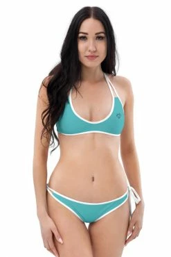 Darkest Fox Tangerine Jungle Sapphire Sky Reversible Bikini Swimwear