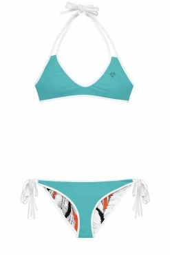 Darkest Fox Tangerine Jungle Sapphire Sky Reversible Bikini Swimwear