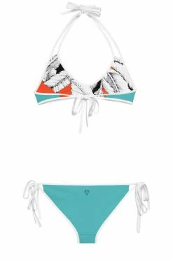 Darkest Fox Tangerine Jungle Sapphire Sky Reversible Bikini Swimwear