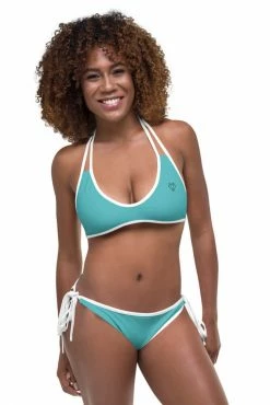 Darkest Fox Tangerine Jungle Sapphire Sky Reversible Bikini Swimwear